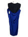 Zero + Maria Cornejo Size 6 Blue & Black Acetate V Neck Sleeveless Midi Dress Blue & Black / 6