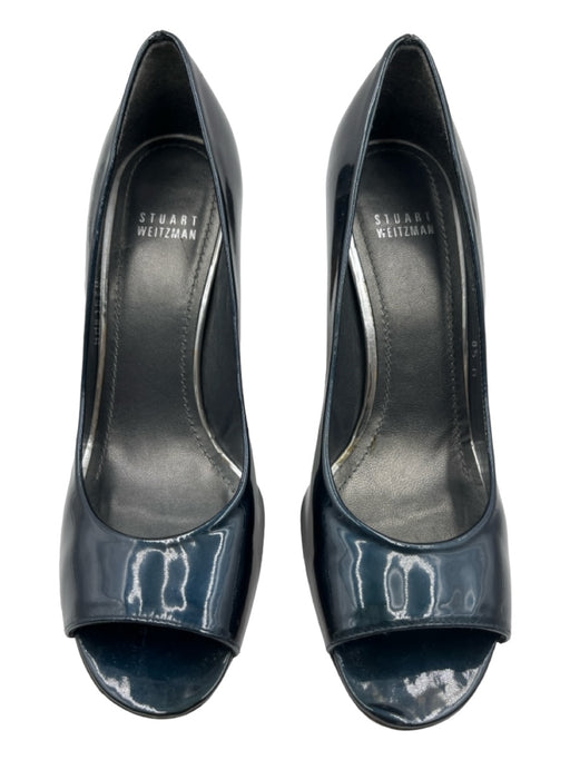 Stuart Weitzman Shoe Size 8.5 Midnight blue Patent Peep Toe Stiletto Pumps Midnight blue / 8.5