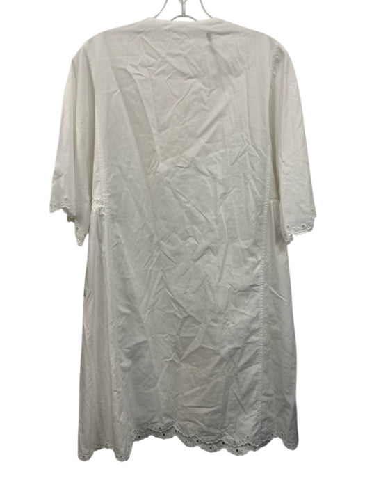 Alexander McQueen Size 44 White Cotton Eyelet Lace Up Front Dress White / 44