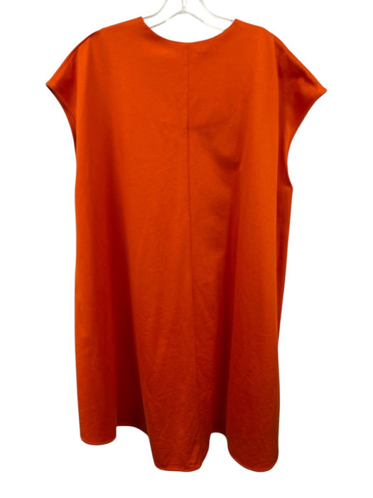 COS Size M Bright Orange Cotton V Neck Sleeveless Midi Shift Dress Bright Orange / M