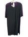 Stella McCartney Size 40 Black & Purple Silk Keyhole Back Short Sleeve Dress Black & Purple / 40