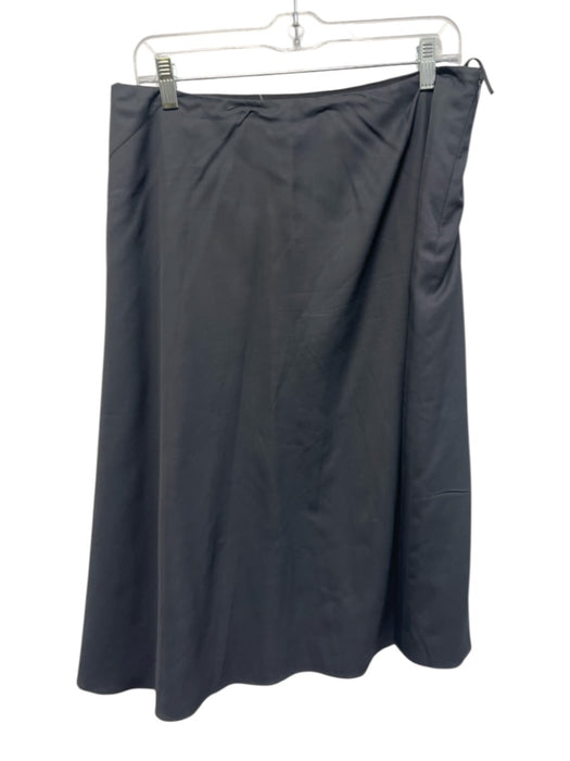 MaxMara Size 12 Dark Grey Viscose Blend Zip Close A Line Skirt Dark Grey / 12