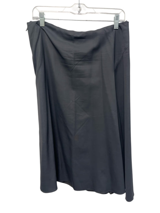 MaxMara Size 12 Dark Grey Viscose Blend Zip Close A Line Skirt Dark Grey / 12