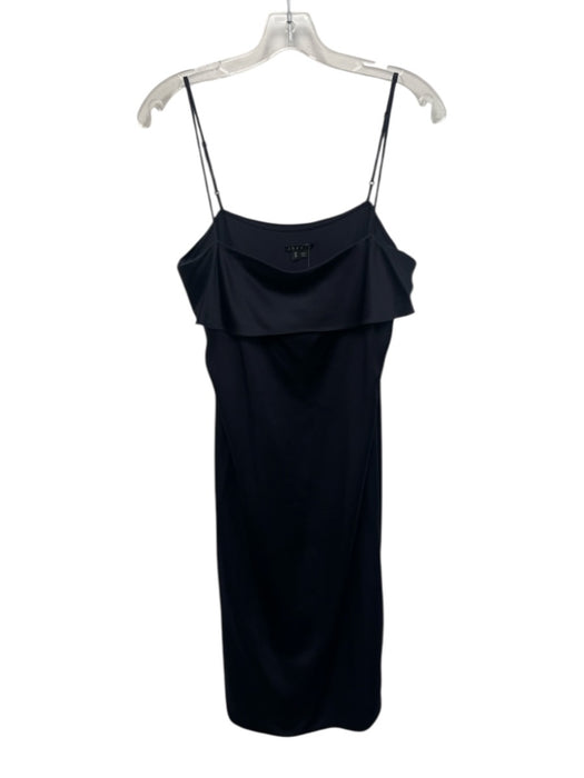 Theory Size M Navy Silk Adjustable Strap Satin Midi Dress Navy / M