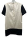 Kate Spade Size M White & Black Silk Blend Colorblock Short Sleeve Satin Dress White & Black / M
