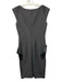 Giorgio Armani Size 38 Dark Grey Viscose Blend Bateau Neckline Cap Sleeve Dress Dark Grey / 38