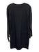 Marni Size 42 Black Silk Blend 1/4 Button Mixed Fabric Long Sleeve Pockets Dress Black / 42