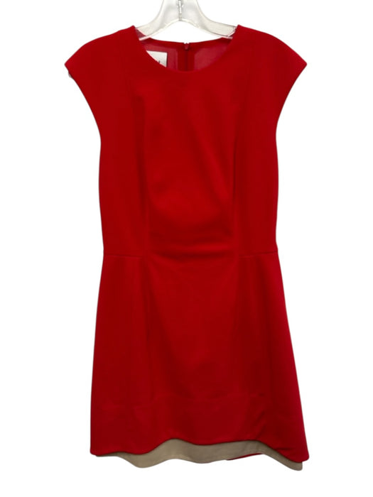 Akris Punto Size 10 Red Poly Blend Zip Back Sleeveless Dress Red / 10