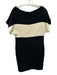 Josie Natori Size 10 Black & Cream Poly Blend Wide Neck Colorblock Dress Black & Cream / 10