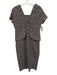 Roland Mouret Size 12 Purple, Black & White Cotton Blend Jacquard Zip Back Dress Purple, Black & White / 12