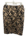Lafayette 148 Size 8 Brown & Black Poly Blend Zip Back Jacquard Back Slit Skirt Brown & Black / 8