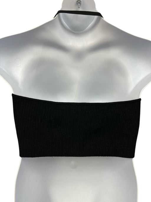 Michael Kors Collection Size L Black Viscose Blend Halter Ribbed Top Black / L