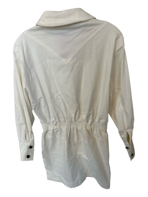 TCEC Size S Cream Long Sleeve Buttons Collar Dress Cream / S