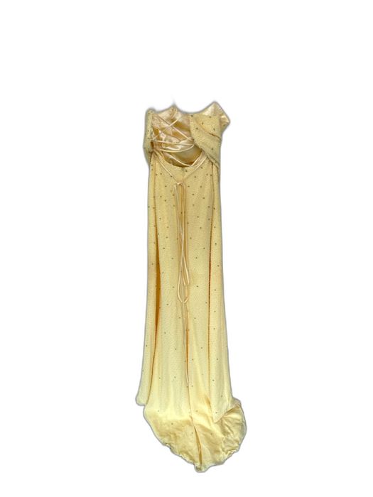 Legends Size Est S Yellow Polyester Beaded Lace Up Back Gown Yellow / Est S