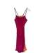 Andretta Donatello Size S Pink & Orange Silk Mesh Overlay Beaded Open Back Gown Pink & Orange / S