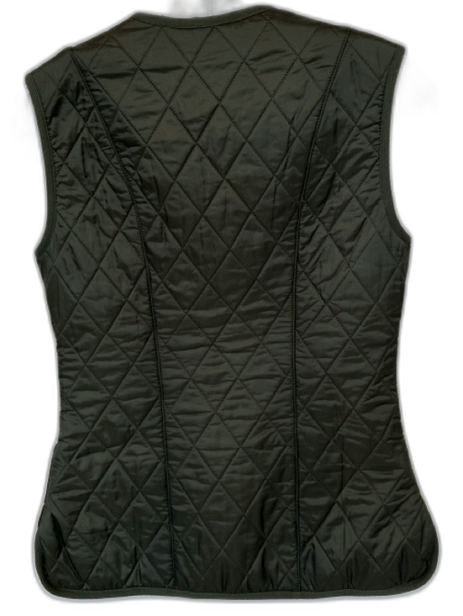 Barbour Size 2 Olive Green Polyamid Quilted Fleece Lined Vest Olive Green / 2