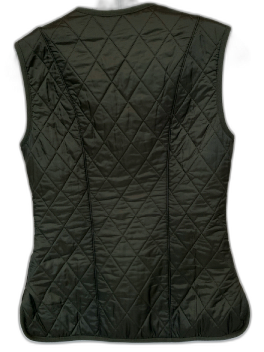 Barbour Size 2 Olive Green Polyamid Quilted Fleece Lined Vest Olive Green / 2