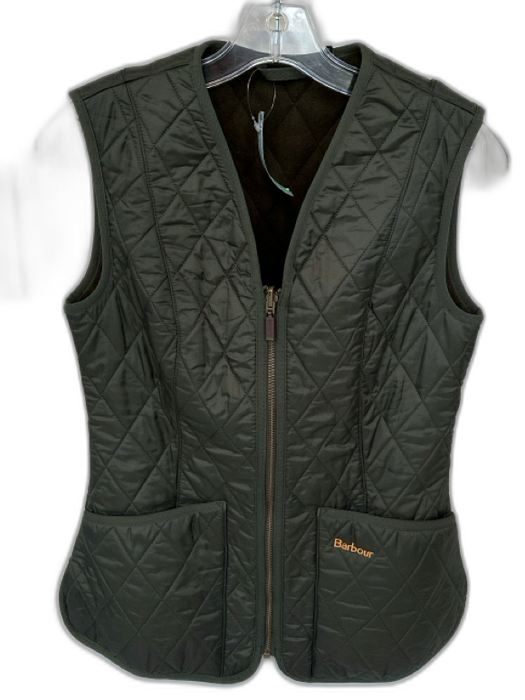 Barbour Size 2 Olive Green Polyamid Quilted Fleece Lined Vest Olive Green / 2
