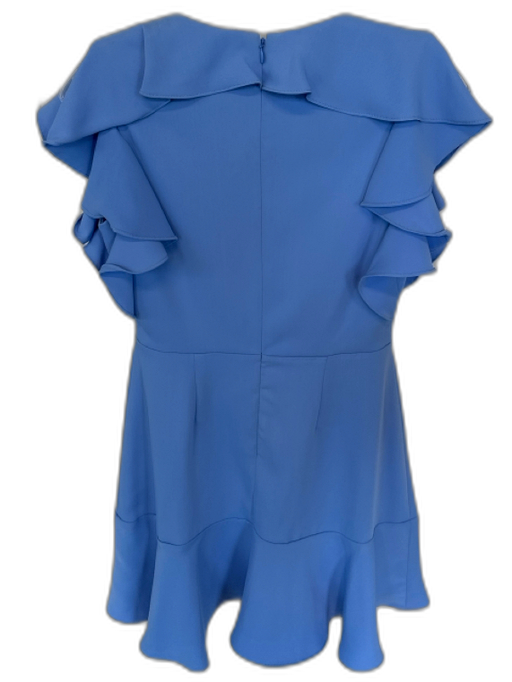 Amanda Uprichard Size P Cornflower Blue Polyester Flutter Cap sleeve Lined Dress Cornflower Blue / P