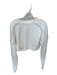 Alo Size S Cream Cotton Blend Fuzzy Long Sleeve Cropped Athletic Sweatshirt Cream / S