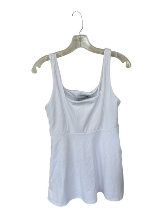 Smith & Quinn Size M White & Green Trim Detail Square Neck built in shorts Dress White & Green / M