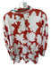 Crosby Size M Orange & White Tencel Button Up Floral 3/4 Balloon Sleeve Top Orange & White / M