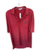 Peter Millar Size L Red & White Polyester Blend Striped Collar Golf Men's Polo Red & White / L