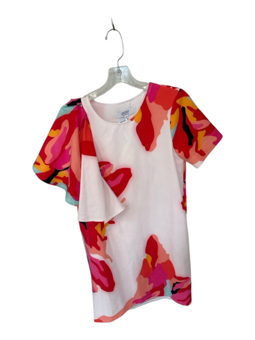 Crosby Size XS Pink & Multi Polyester Blend Abstract Short Ruffle Detail Dress Pink & Multi / XS