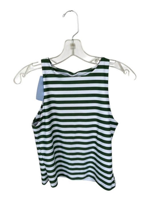 Smith & Quinn Size S Green & White High Neck Striped Sleeveless Athletic Top Green & White / S