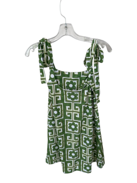 Smith & Quinn Size XS Lime & White Tie Straps Floral & Geometric short Dress Lime & White / XS