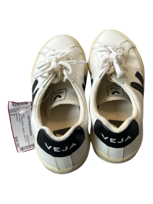 Veja Shoe Size 6 White & Black Leather Lace Up Athletic Sneakers White & Black / 6