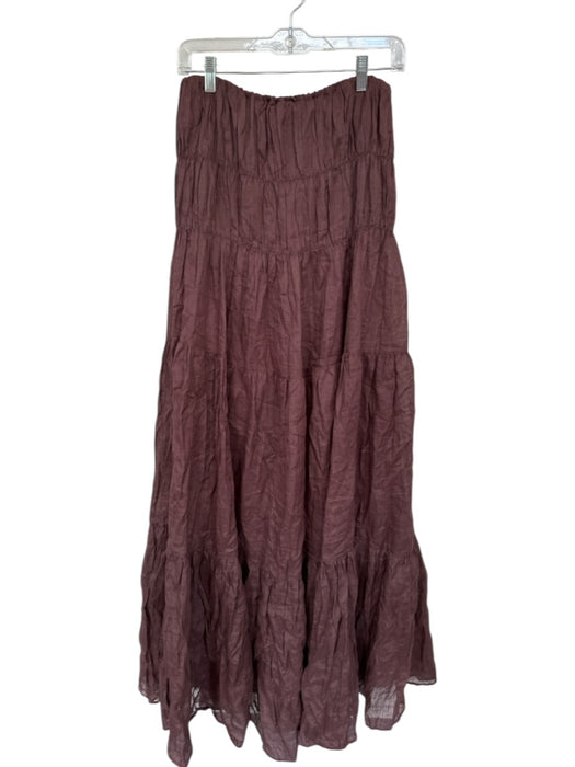 Dissh Size 8 Chocolate Brown Ramie Strapless smocked Maxi Back Zip Dress — Labels Resale Boutique