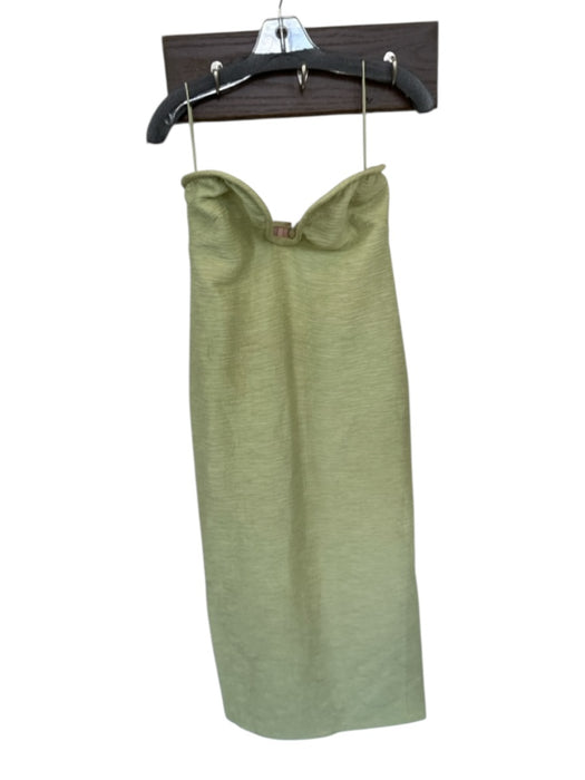 Alexis Size M Sage green Rayon Blend Wire Crinkle Built In Bra Maxi Dress — Labels Resale Boutique