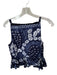 Ulla Johnson Size 4 Navy & white Cotton Spaghetti Strap Tie Dye Peplum Top Navy & white / 4