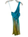 Zara Size S Yellow & Aqua Polyester One Shoulder Ombre Maxi Dress Yellow & Aqua / S
