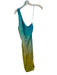 Zara Size S Yellow & Aqua Polyester One Shoulder Ombre Maxi Dress Yellow & Aqua / S