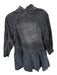 We The Free Size S Black Cotton Blend Long Sleeve Raw Hem Button Down Dress Black / S