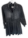 We The Free Size S Black Cotton Blend Long Sleeve Raw Hem Button Down Dress Black / S