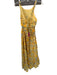Mango Size M Yellow & Green Cotton High Neck Botanical Maxi Dress Yellow & Green / M