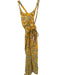 Mango Size M Yellow & Green Cotton High Neck Botanical Maxi Dress Yellow & Green / M