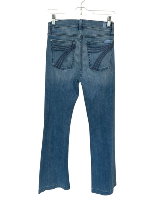 7 For All Mankind Size 26 Med Light Wash Cotton Blend High Waist Flare Jeans Med Light Wash / 26