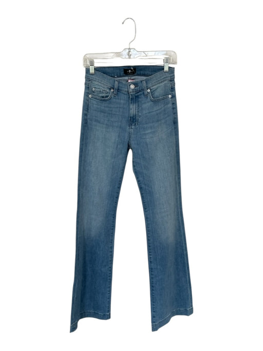 7 For All Mankind Size 26 Med Light Wash Cotton Blend High Waist Flare Jeans Med Light Wash / 26