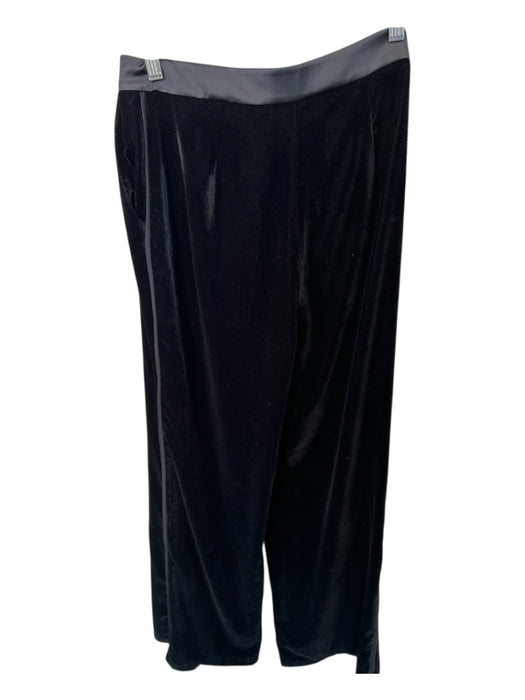 Exquise Size 4 Black Velvet High Waist Wide Leg Pants Black / 4
