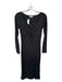 Z Supply Size S Black Rayon Blend Long Sleeve Ribbed Keyhole Maxi Dress Black / S