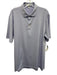 Peter Millar Size L Purple & Blue Print Synthetic Striped Polo Short Sleeve Purple & Blue Print / L