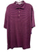 Peter Millar Size L Purple & Navy Print Synthetic Striped Polo Short Sleeve Purple & Navy Print / L