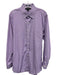 Saks Fifth Ave Size 16.5 Purple & White Cotton Plaid Button up Long Sleeve Shirt Purple & White / 16.5