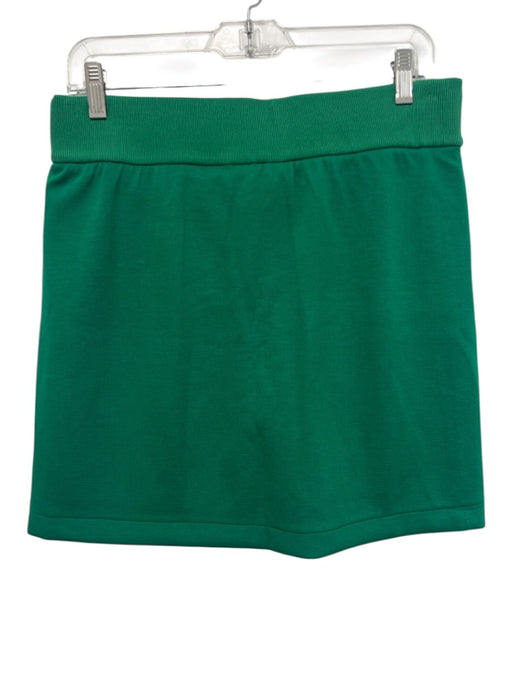 Spanx Size L Green & White Modal Blend Elastic Waist Piping Mid Rise Skort Skirt Green & White / L
