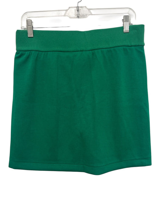 Spanx Size L Green & White Modal Blend Elastic Waist Piping Mid Rise Skort Skirt Green & White / L