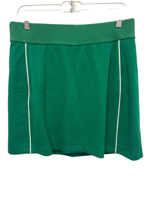 Spanx Size L Green & White Modal Blend Elastic Waist Piping Mid Rise Skort Skirt Green & White / L